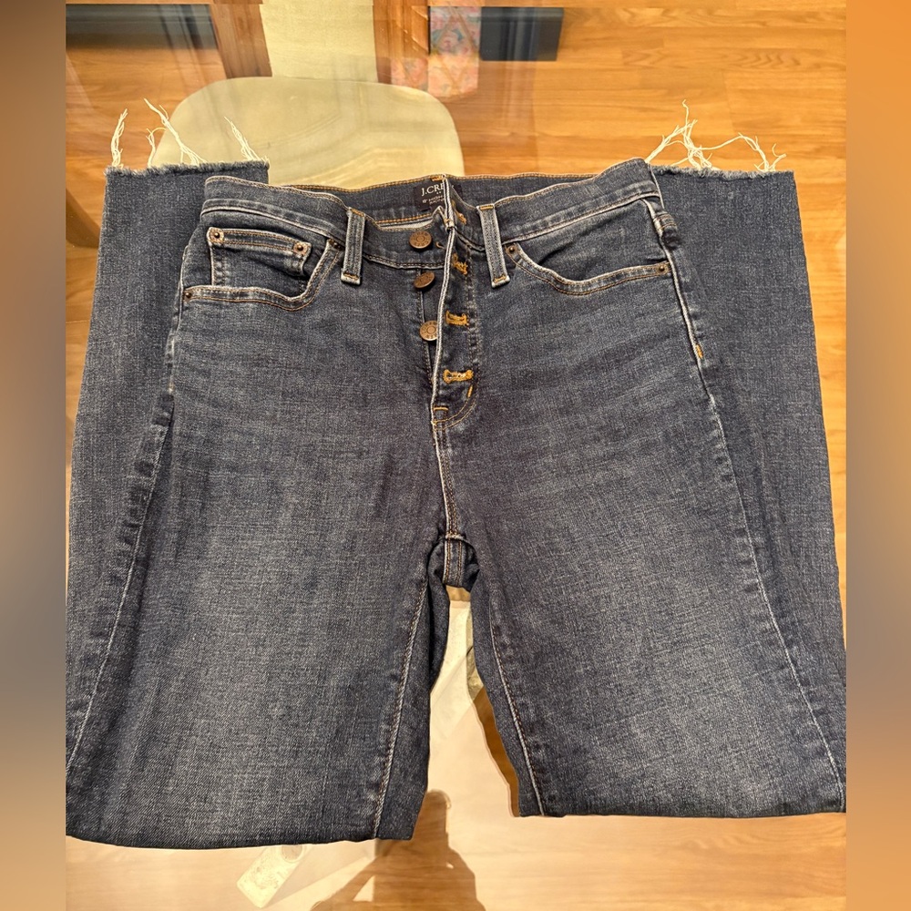 J. Crew High Rise Button-Fly Blue Jeans
